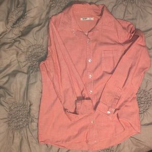 Orange button down